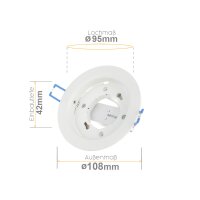 GX53 Einbaurahmen Weiß Matt | Rund Alu 230V...