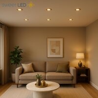 LED Einbaustrahler flach 230V 6er Set | LED Einbauspots...