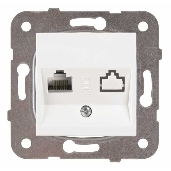 RJ11 Telefondose Unterputz | VIKO Telefonanschluss Cat3 Weiß