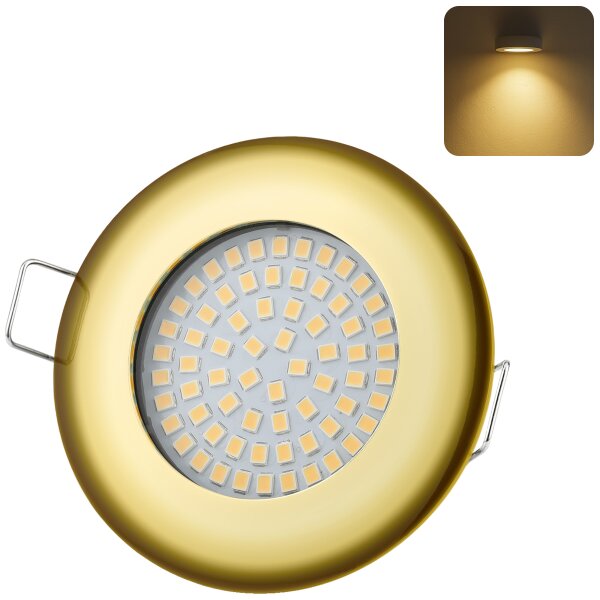 LED Einbaustrahler 3.5W Gold | 230V Flach Warmweiß Deckenspots