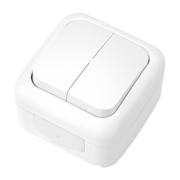 Feuchtraum Ein/Ausschalter IP54 | VIKO Aufputz Lichtschalter Weiß Serienschalter