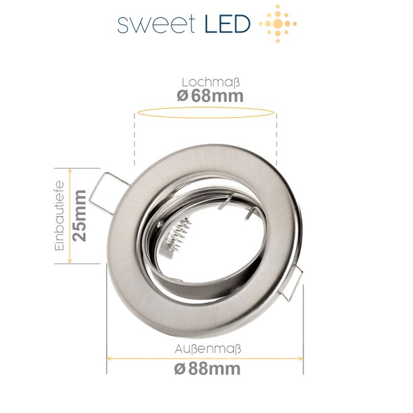 LED Einbaustrahler Schwenkbar 230V GU10 Chrom | Decken Spots