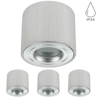 4er Set Alu Gebürstet LED Aufbaustrahler IP44 | 230V...