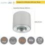 4er Set Alu Gebürstet LED Aufbaustrahler IP44 | 230V Aufputz Deckenleuchte Flach 65mm | Bad Deckenspot Rund