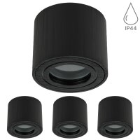4er Set LED Aufbaustrahler IP44 Rund | Schwarz...