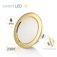 Sparpack Möbel Einbaustrahler Bad IP44 Goldfarbig...