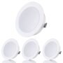 Einbaustrahler LED Möbel 12 Volt - Möbeleinbauleuchten LED Flach ca. 20 mm Einbautiefe - LED Strahler Bad IP44 weiß warmweiß rund - 4er Sparpack