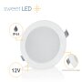 4er Sparpack - LED Möbel Einbaustrahler 12V - LED Einbauspots Badezimmer IP44 - Möbeleinbauleuchten Led Flach rund weiß kaltweiß ca. 20 mm Einbautiefe