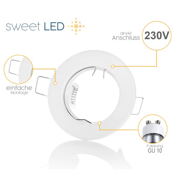 Sweet LED Einbaustrahler rund weiß matt GU10 einbauspot 230V Sparpack