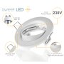 10x Einbaustrahler GU10  230V weiß - Einbaurahmen schwenkbar  Deckenspot 68 mm  (Geeignet für LED- und Halogen) Sparpack