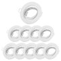 10x Einbaustrahler GU10  230V weiß - Einbaurahmen schwenkbar  Deckenspot 68 mm  (Geeignet für LED- und Halogen) Sparpack