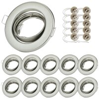 LED Einbaustrahler 10er Set 230V GU10 Chrom | Decken Spots
