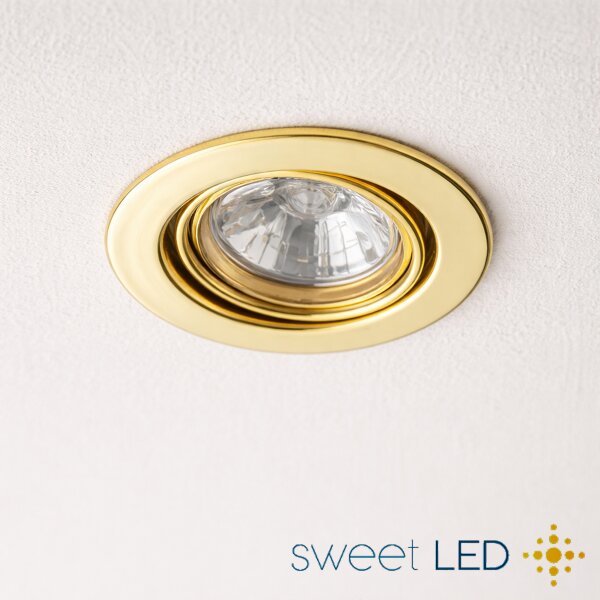 LED Einbaustrahler GU10 Gold 10er Set | LED Spot Ultra Flach Rund
