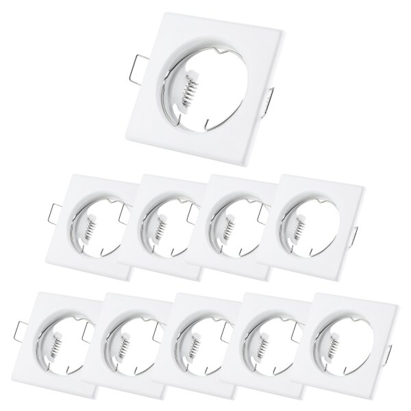 LED Einbaustrahler 10er Set 230V GU10 Eckig | Deckeneinbauspots