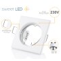 LED Einbaustrahler 10er Set 230V GU10 Eckig | Deckeneinbauspots