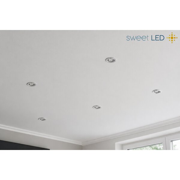 LED Einbaustrahler Glas Schwenkbar | 12er Set GU10 Flach Rund