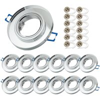 LED Einbaustrahler Glas Schwenkbar | 12er Set GU10 Flach...