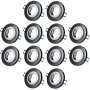 12er Set Einbaustrahler GU10 - LED Deckenspots Glas Schwarz Flach Rund - LED Einbauspots 230V ohne Leuchtmittel - Sparpack