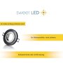 LED Einbaustrahler Glas Schwarz | 12er Set GU10 Flach Rund