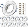 LED Einbaustrahler GU10 Alu Silber | 12er Set gebürstet Rund