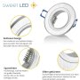 LED Einbaustrahler GU10 Alu Silber | 12er Set gebürstet Rund