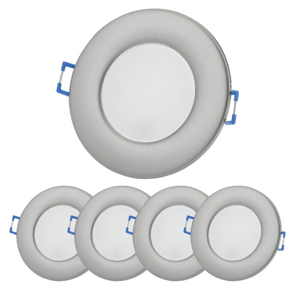 IP44 Einbaustrahler Bad 230V | 5er Set Warmweiß Chrom 6,5W