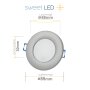 IP44 Einbaustrahler Bad 230V | 5er Set Warmweiß Chrom 6,5W