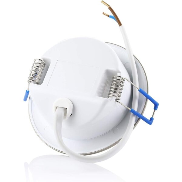 Sparpack 230V Einbaustrahler Bad LED - LED Deckenspots Dimmbar Rund Chromfarbig Gebürstet - Deckenleuchte für Bedezimmer IP44 6.5W Kaltweiß 5er SET