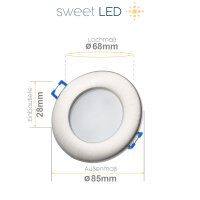 Bad Einbaustrahler LED Flach - 10er SET Led Deckenleuchte...