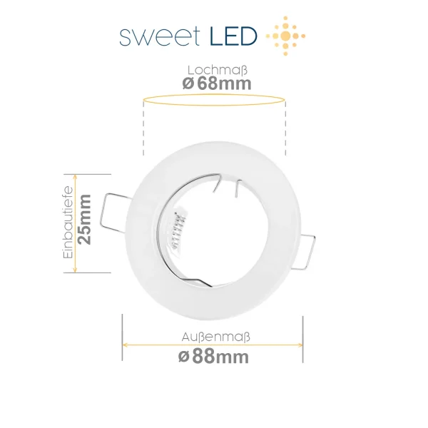 LED Einbaustrahler 230V GU10 | 6er Set Deckenspots Weiß 3000K schwenkbar