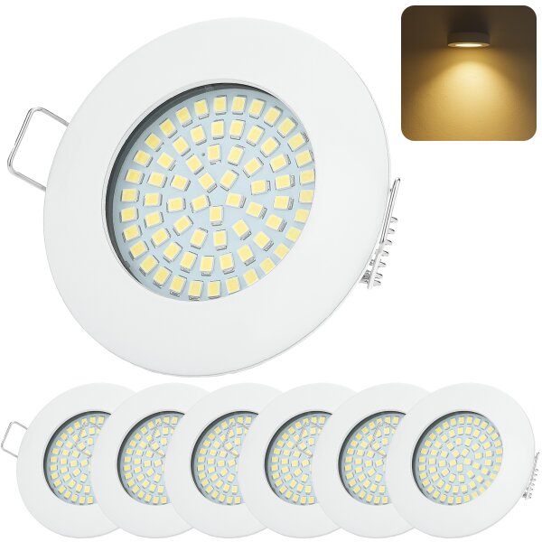 LED Einbaustrahler 230V 3.5W | 6er Set Einbauspots Warmweiß