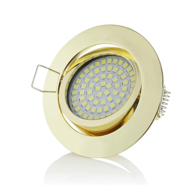 Einbaustrahler LED 230V - Licht Led Lampen Ultra Flach 25 mm Einbautiefe - Led Spots Decke rund 3.5W kaltweiß schwenkbar - 6er SET Sparpack