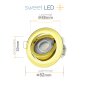 LED Einbaustrahler 5W 3-Step 230V IP20 | 6er Set Spots Decke Gold