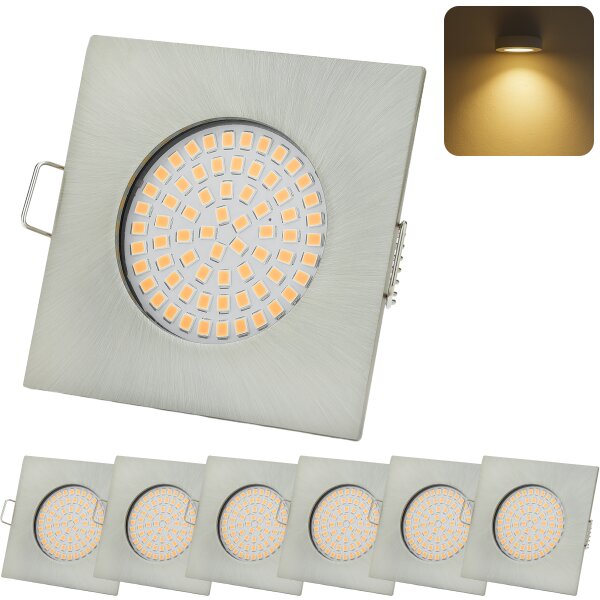 LED Einbaustrahler 6er Set 3,5W | Flach 65mm Einbauleuchten