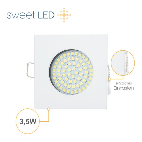 LED Einbaustrahler Warmweiß | 6er Set 3,5W flach Ø65mm 230V
