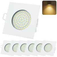 LED Einbaustrahler Warmweiß | 6er Set 3,5W flach...