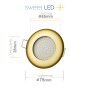 6er Set LED Einbaustrahler Gold flach | 3,5W 230V Ø65mm warmweiß