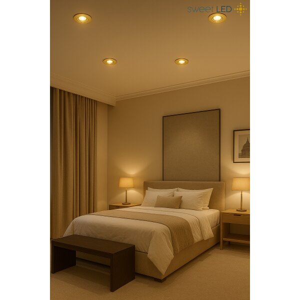 LED Einbaustrahler Dimmbar Warmweiß | 6er Set Gold 230V Spots 5W