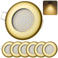 LED Einbaustrahler Dimmbar Warmweiß | 6er Set Gold...