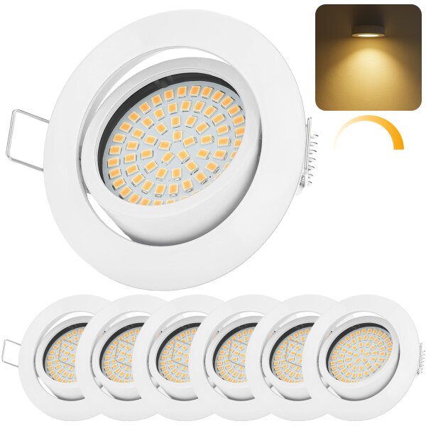 LED Einbaustrahler 5W Dimmbar Warmweiß | 6er Set 230V Spots