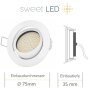 LED Einbaustrahler 5W Dimmbar Warmweiß | 6er Set 230V Spots