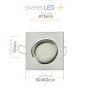 6er Set LED Einbaustrahler Flach Chrom | Dimmbar 5W 230V 3000K