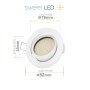 LED Einbaustrahler Weiß 6er Set | Dimmbar Kaltweiß 5W 230V