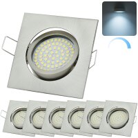 6er Set 230V Einbaustrahler Dimmbar | Eckig...