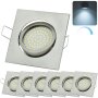 LED Einbaustrahler 230V | 6er Set Eckig Chrom 5W Dimmbar 6500K