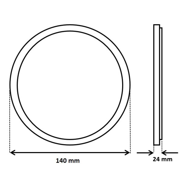 LED Aufbau Panel ø140mm Satin Nickel 12W 3000K