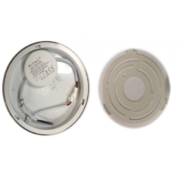 LED Aufbau Panel ø140mm Satin Nickel 12W 3000K