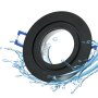 IP44 Einbaurahmen Bad Schwarz 4er Set | Rund Alu GU10 Fassung