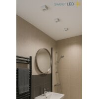 4er Set Eckig LED Aufbaustrahler IP44 Bad | Alu...