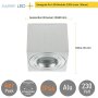 4er Set Eckig LED Aufbaustrahler IP44 Bad | Alu Gebürstet Aluminium | 230V Aufputz Deckenspot 80x80mm